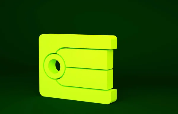 黄色緑の背景に隔離された入れ歯モデルのアイコン 歯の概念 最小限の概念 3Dイラスト3Dレンダリング — ストック写真