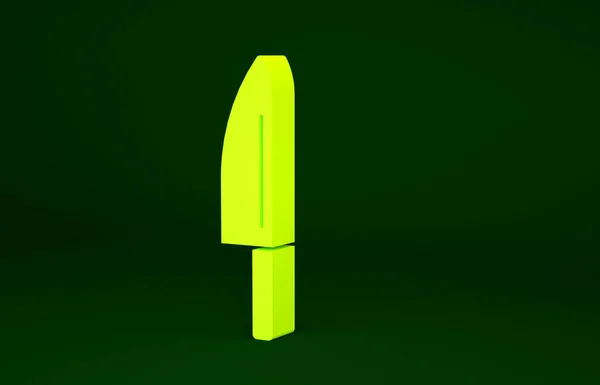 Icono Del Cuchillo Amarillo Aislado Sobre Fondo Verde Símbolo Cubertería —  Fotos de Stock