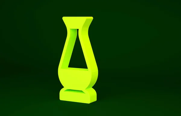 Ícone Vaso Indiano Amarelo Isolado Fundo Verde Conceito Minimalismo Ilustração — Fotografia de Stock