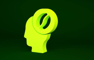 Yeşil arkaplanda sarı barista simgesi izole edildi. Minimalizm kavramı. 3d illüstrasyon 3B canlandırma.