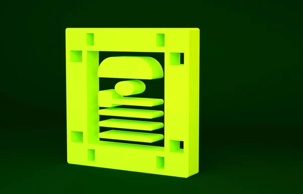 黄色26 11月インド憲法の日のアイコンは緑の背景に隔離された 最小限の概念 3Dイラスト3Dレンダリング — ストック写真