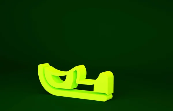 Sarı Geleneksel Hintli Ayakkabı Simgesi Yeşil Arka Planda Izole Edildi — Stok fotoğraf