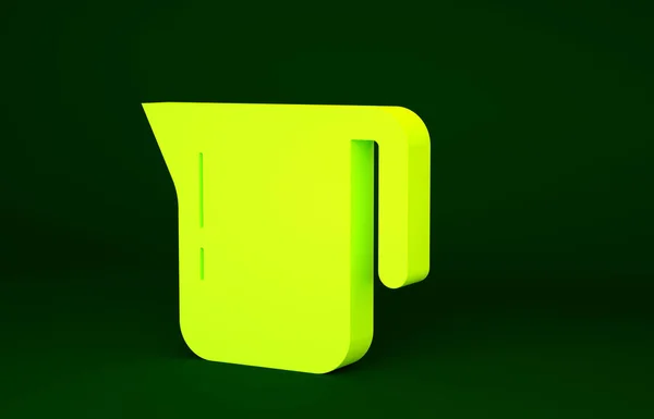 Ícone Pote Café Amarelo Isolado Fundo Verde Conceito Minimalismo Ilustração — Fotografia de Stock