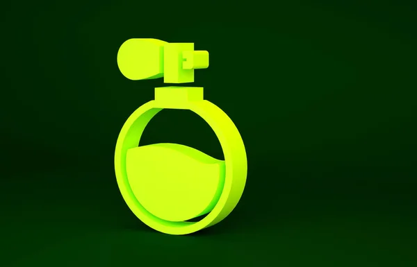 Icona Profumo Giallo Isolato Sfondo Verde Concetto Minimalista Illustrazione Rendering — Foto Stock