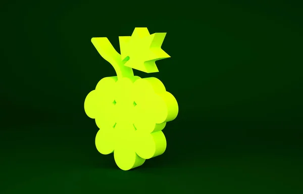 Ícone Fruta Uva Amarela Isolado Fundo Verde Conceito Minimalismo Ilustração — Fotografia de Stock