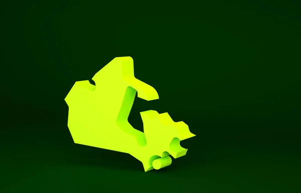 Ікона Жовтої Канади Ізольована Зеленому Тлі Концепція Мінімалізму Рендеринг — стокове фото