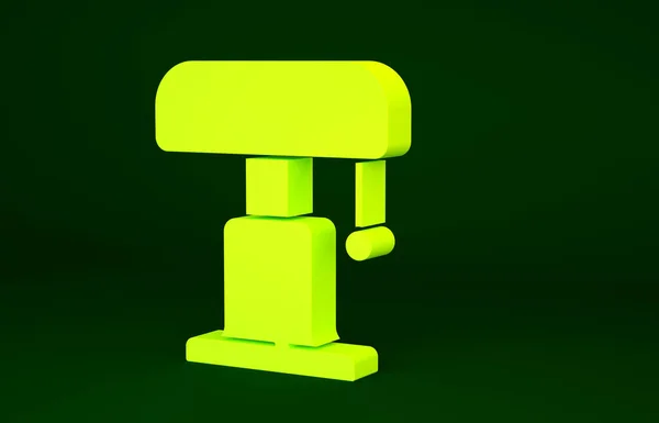 Icône Lampe Table Jaune Isolé Sur Fond Vert Concept Minimalisme — Photo