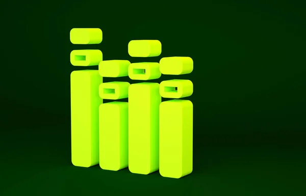 Gul Musik Equalizer Ikon Isolerad Grön Bakgrund Ljudvåg Ljud Digital — Stockfoto