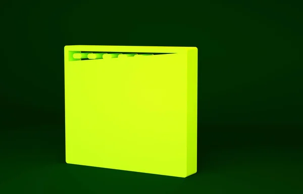 Sarı Çevrimiçi Video Oynatma Simgesi Yeşil Arkaplanda Izole Edildi Oyun — Stok fotoğraf