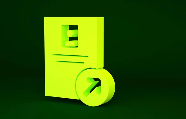 Icono Promoción Empleo Amarillo Aislado Sobre Fondo Verde Éxito Logro — Foto de Stock