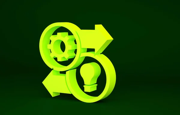 Gelbes Personalsymbol Isoliert Auf Grünem Hintergrund Konzept Des Personalmanagements Professionelle — Stockfoto