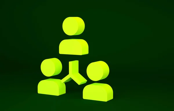 Ikona Bazy Żółtego Projektu Odizolowana Zielonym Tle Analiza Planowanie Biznesowe — Zdjęcie stockowe