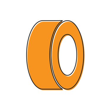 Turuncu araba lastik ikonu beyaz arka planda izole edildi. Vektör.