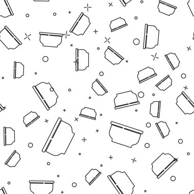 Siyah çizgi bovling ikonu beyaz arka planda kusursuz desen izole etti. Vektör.