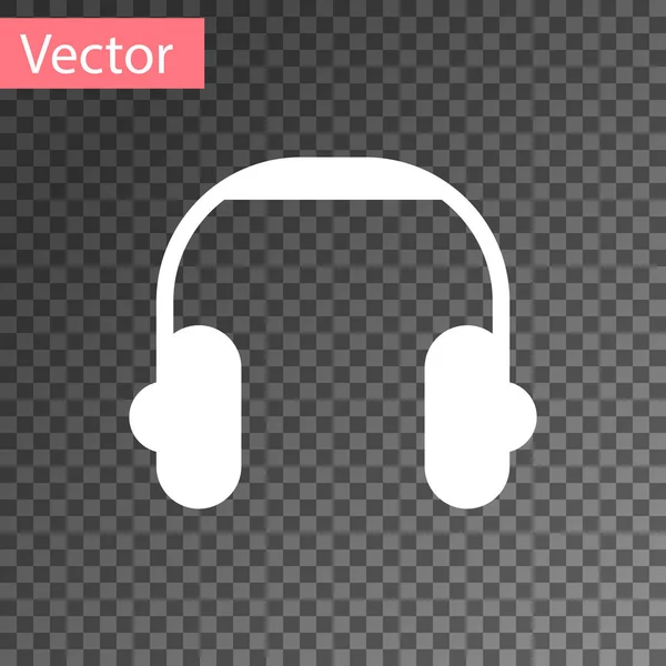 Icono Auriculares Blancos Aislado Sobre Fondo Transparente Auriculares Concepto Para — Vector de stock