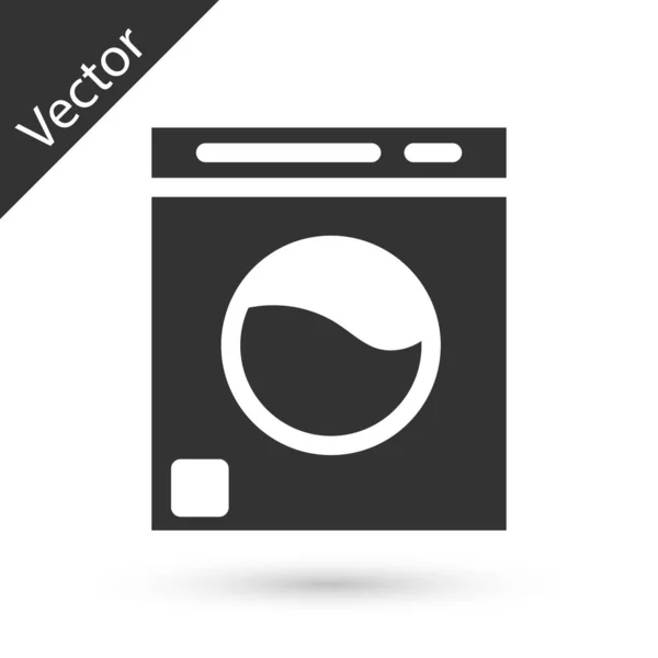 Grey Washer Icon Isolated White Background Washing Machine Icon Clothes — Stock Vector