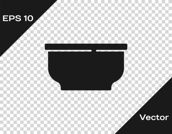 Icono Del Black Bowl Aislado Sobre Fondo Transparente Vector — Vector de stock