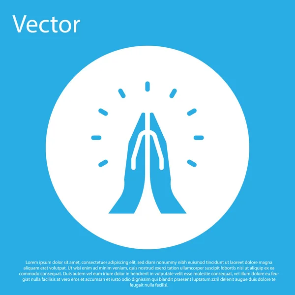 Blaue Hände Gebetsposition Auf Blauem Hintergrund Gebet Gott Mit Glauben — Stockvektor