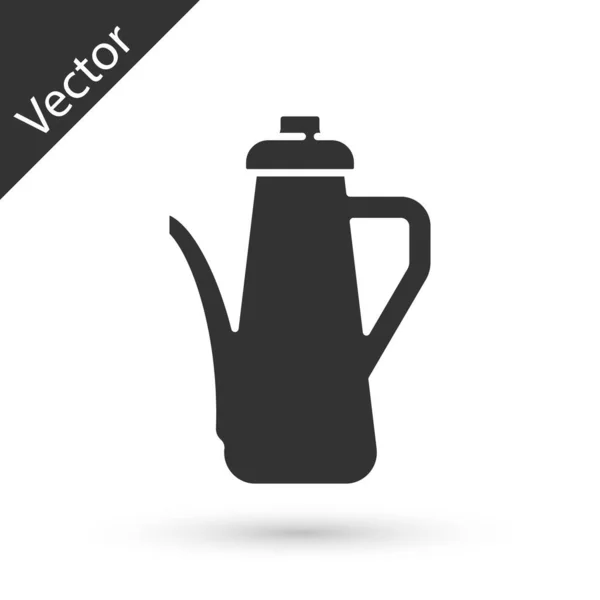 Tetera Gris Icono Aislado Sobre Fondo Blanco Vector — Vector de stock