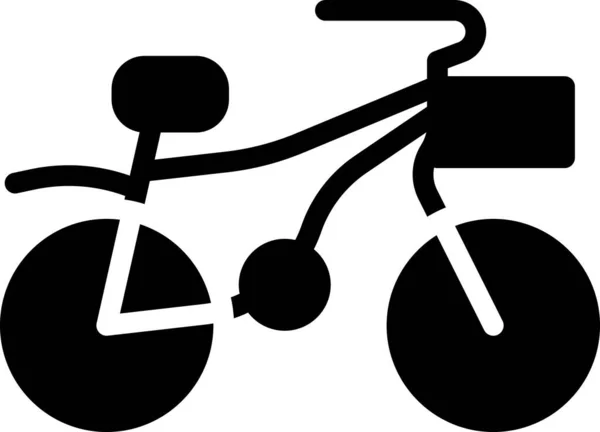 Ícone Bicicleta Preto Isolado Fundo Branco Corrida Bicicleta Desporto Extremo — Vetor de Stock