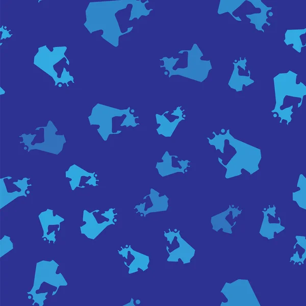 Blue Canada Mapa Icono Patrón Inconsútil Aislado Sobre Fondo Azul — Vector de stock