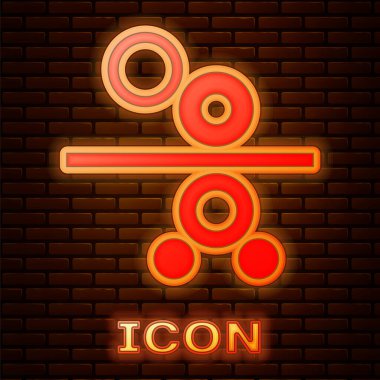 Duvarın arkasında izole edilmiş bir matbaa ikonunun parlak neon kağıt rulosu. Vektör.