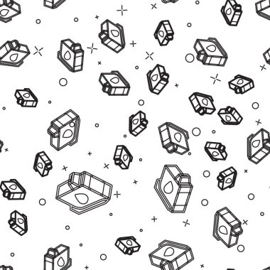 Siyah çizgi yazıcı mürekkep kartuşu simgesi beyaz arkaplanda izole edilmiş kusursuz desen. Vektör.