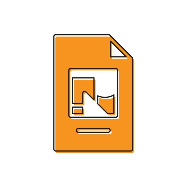 Beyaz arkaplanda resimleme simgesi bulunan Turuncu Dosya belgesi. Kontrol listesi simgesi. İş konsepti. Vektör.