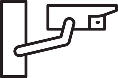 Gri güvenlik kamerası ikonu, siyah arkaplanda kusursuz desen tespit etti. Vektör.