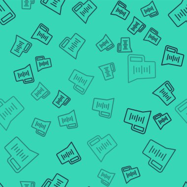 Su ikonlu siyah çizgi sürahi camlar yeşil arka planda izole edilmiş pürüzsüz desen. Su için çaydanlık. İçme suyu dolu cam sürahi. Vektör.