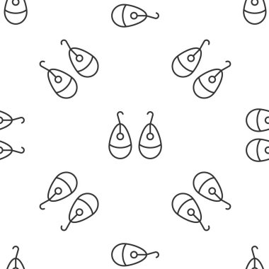 Gri çizgili küpe ikonu beyaz arka planda izole edilmiş kusursuz desen. Mücevher aksesuarları. Vektör.