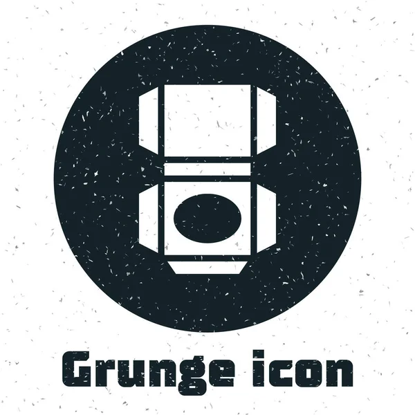 Icono Caja Cartón Grunge Carton Aislado Sobre Fondo Blanco Caja — Vector de stock