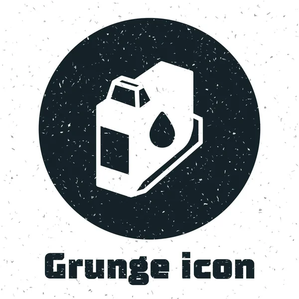 Grunge Printer Ink Cartridge Icon Isolated White Background Monochrome Vintage — Stock Vector
