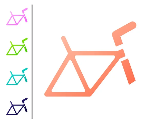 Coral Fahrradrahmen Symbol Isoliert Auf Weißem Hintergrund Farbsymbole Setzen Vektor — Stockvektor