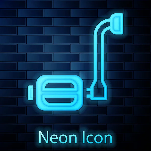 Glowing Neon Bicycle Pedal Icon Isolated Brick Wall Background Vector — Stock Vector