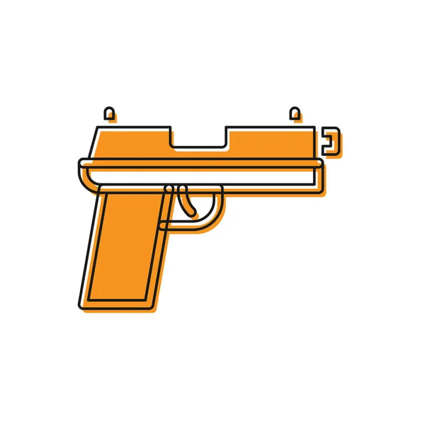 Pistolet Orange Icône Pistolet Isolé Sur Fond Blanc Police Arme — Image vectorielle