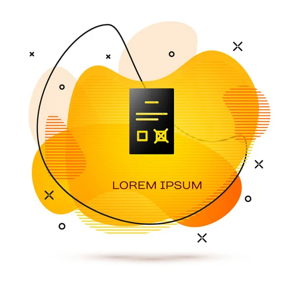 Icône Document Sondage Noir Isolée Sur Fond Blanc Bannière Abstraite — Image vectorielle