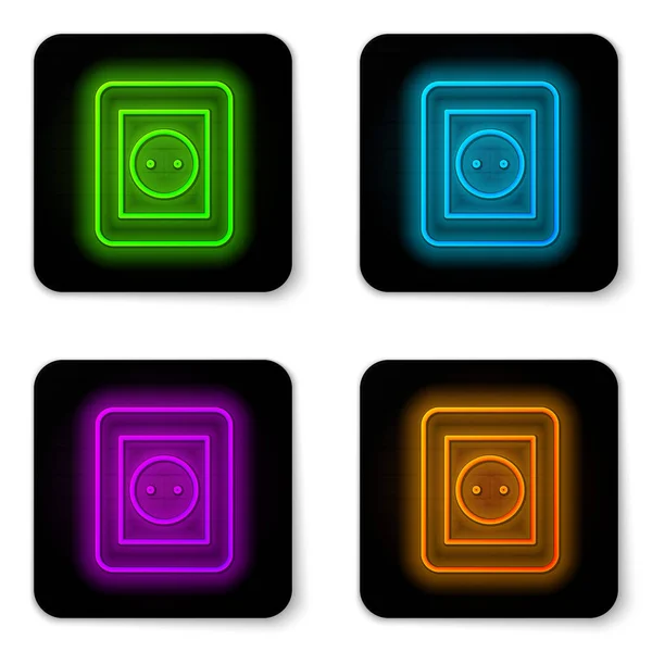 Black Electrical Outlet Icon Isolated Black Background Power Socket Rosette — Stock Vector