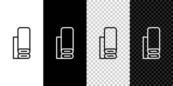 Set Line Icono Textil Indio Aislado Sobre Fondo Blanco Negro — Vector de stock