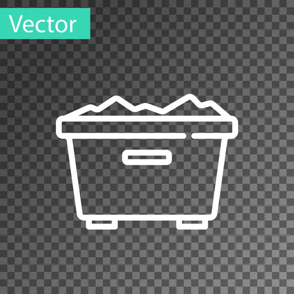 Weiße Linie Mülleimer Symbol Isoliert Auf Transparentem Hintergrund Mülleimer Schild — Stockvektor
