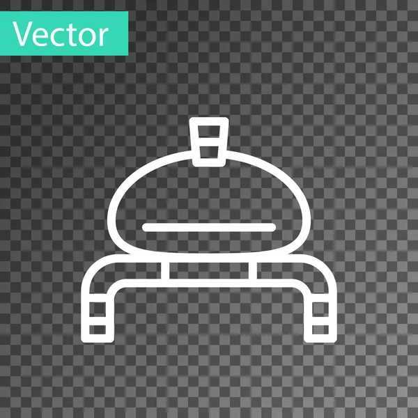 Línea Blanca Pan Sal Icono Toalla Aislados Sobre Fondo Transparente — Vector de stock