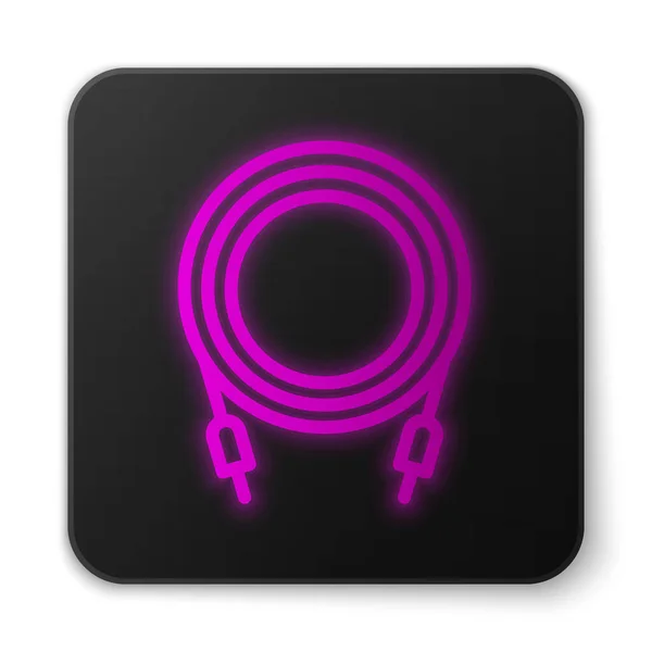 Glowing Neon Line Audio Jack Icon Isolated White Background Audio — Stock Vector