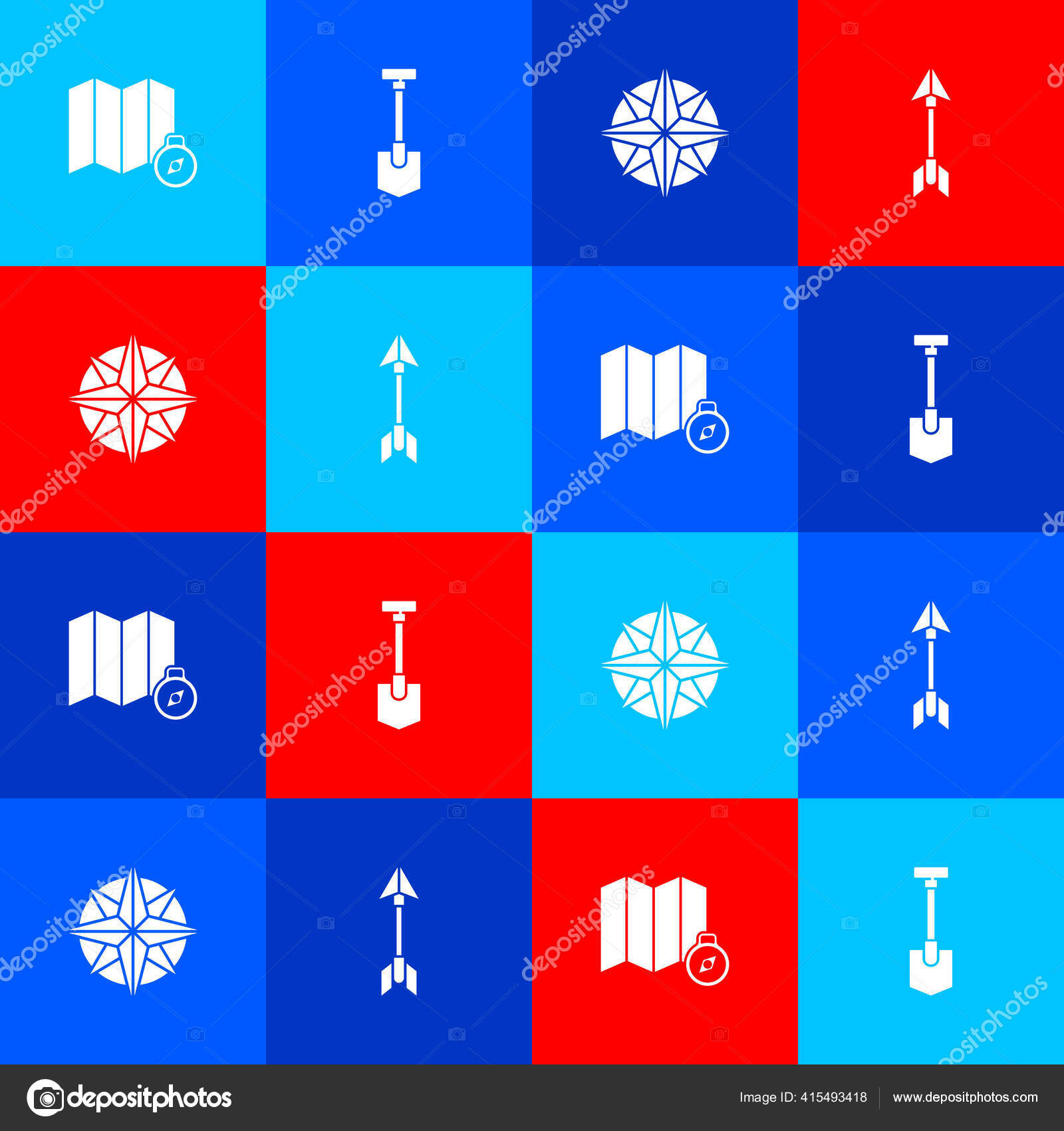 Lage Des Waldes Auf Karte Schaufel Windrose Und Hipster Pfeil Vektorgrafik Lizenzfreie Grafiken C Vectorvalera Gmail Com 415493418 Depositphotos