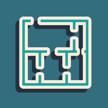 Yeşil arka planda sera planı simgesi izole edildi. Uzun gölge tarzı. Vektör.