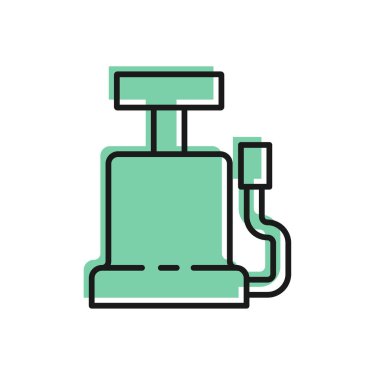 Siyah çizgi araba hava pompası ikonu beyaz arka planda izole edildi. Vektör.