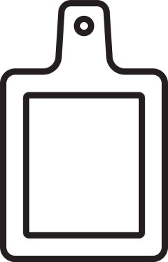 Siyah çizgi kesme tahtası simgesi beyaz arkaplanda izole edildi. Kesme tahtası sembolü. Vektör.