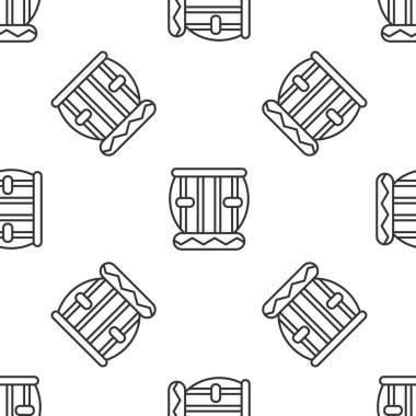 Gri çizgi Hint müzik enstrümanı tabla simgesi beyaz arka planda izole edilmiş kusursuz desen. Vektör.