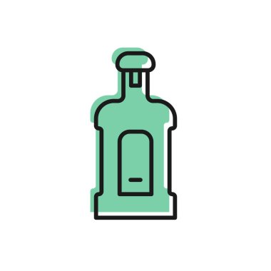 Siyah çizgi Orujo simgesi beyaz arkaplanda izole edildi. Vektör.