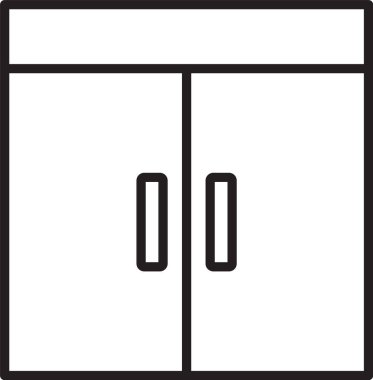 Siyah çizgi kıyafet ikonu beyaz arka planda izole edildi. Vektör.