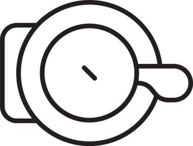 Siyah çizgi bisiklet çanı simgesi beyaz arkaplanda izole edildi. Vektör.